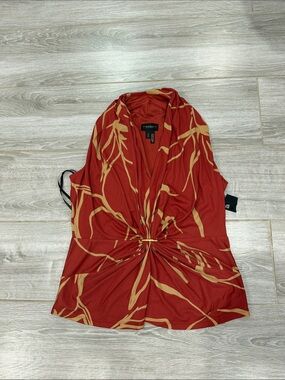 Donna Karan Twist-Front Sleeveless Top M